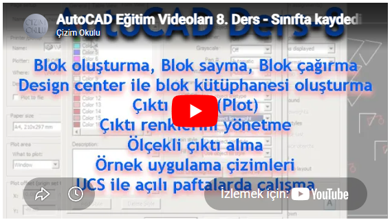 AutoCAD Eğitim Videosu 8. Ders